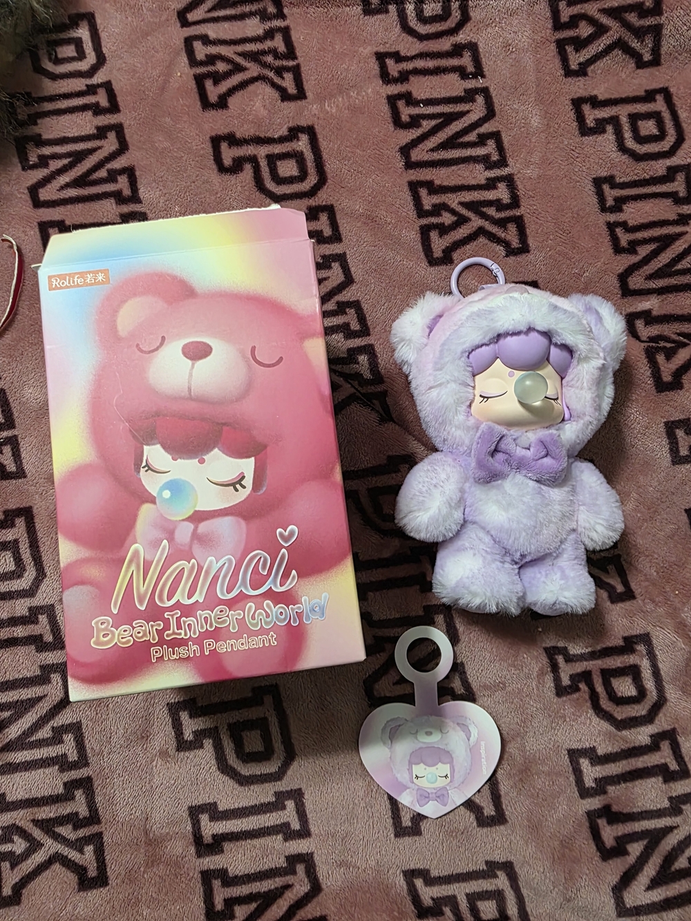 Rolie Nanci Lavender Bear Plush Pendant - Cute Stuffed Keychain